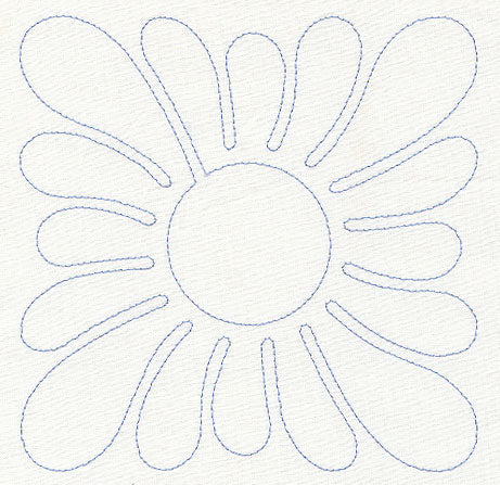 Feather Quilting Square (Single Run)