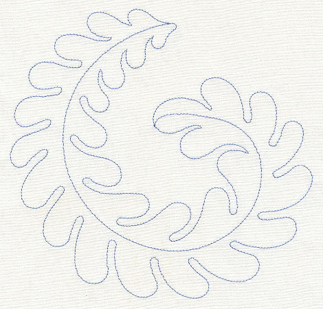 Feather Quilting Seaweed Curl (Single Run)