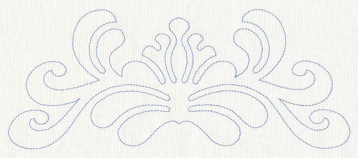 Feather Quilting Crown Crest (Single Run)