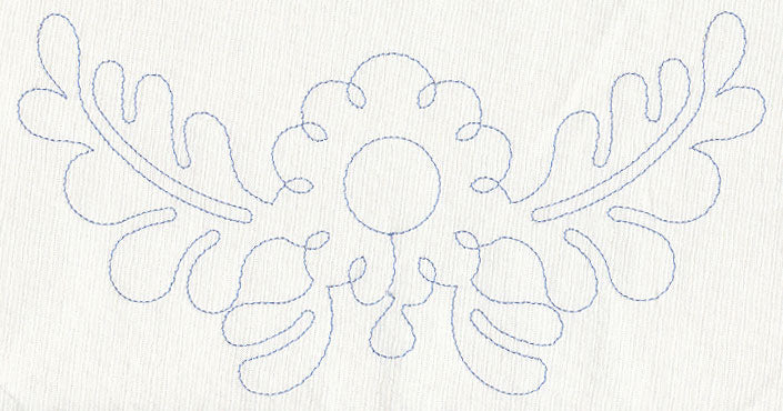 Feather Quilting Flower Crest 1 (Single Run)