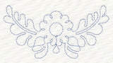 Feather Quilting Flower Crest 1 (Single Run)