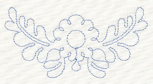 Feather Quilting Flower Crest 1 (Single Run)