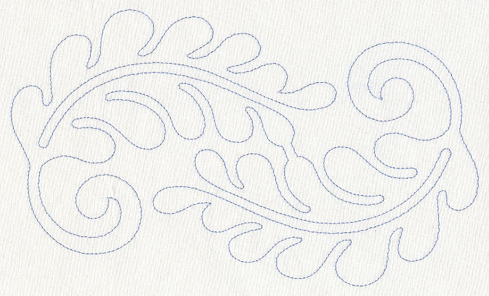 Feather Quilting Curled Feather Pair (Single Run)