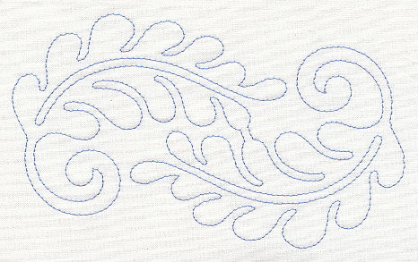 Feather Quilting Curled Feather Pair (Single Run)