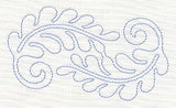 Feather Quilting Curled Feather Pair (Single Run)