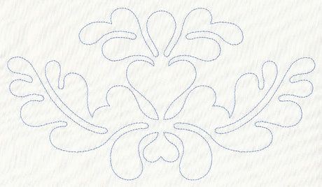 Feather Quilting Heart Crest (Single Run)