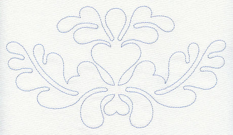 Feather Quilting Heart Crest (Single Run)