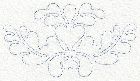 Feather Quilting Heart Crest (Single Run)
