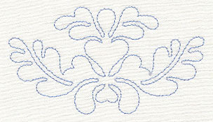 Feather Quilting Heart Crest (Single Run)