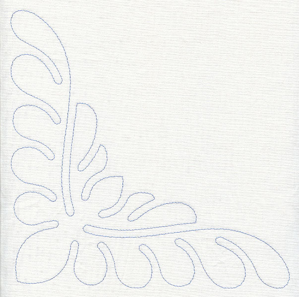 Feather Quilting Simple Corner 2 (Single Run)