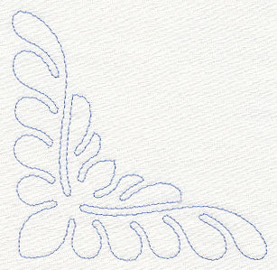 Feather Quilting Simple Corner 2 (Single Run)