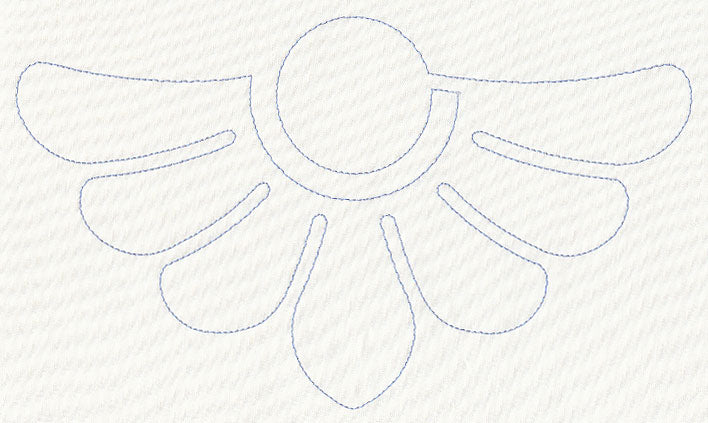 Feather Quilting Half Diamond Crest (Single Run)