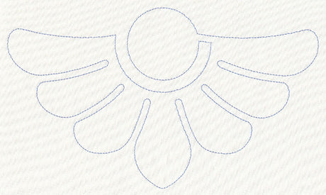 Feather Quilting Half Diamond Crest (Single Run)