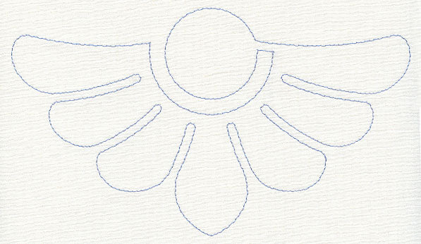 Feather Quilting Half Diamond Crest (Single Run)