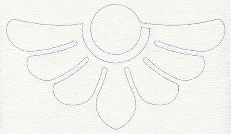 Feather Quilting Half Diamond Crest (Single Run)