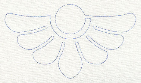 Feather Quilting Half Diamond Crest (Single Run)