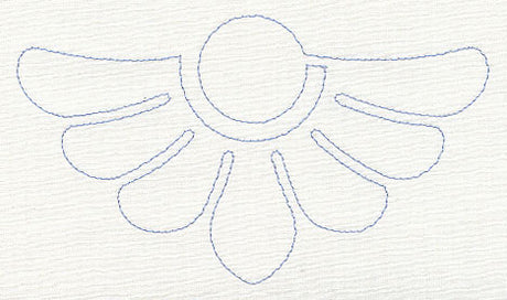 Feather Quilting Half Diamond Crest (Single Run)