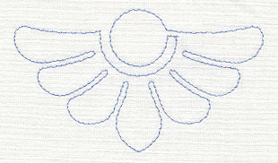 Feather Quilting Half Diamond Crest (Single Run)