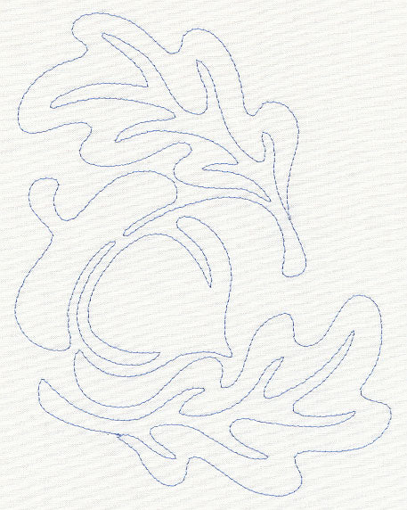 Oak Leaves and Acorn Quilting Motif (Single Run)