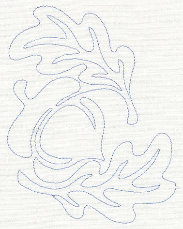 Oak Leaves and Acorn Quilting Motif (Single Run)