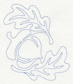 Oak Leaves and Acorn Quilting Motif (Single Run)