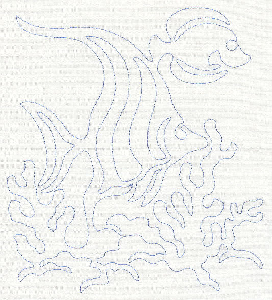 Tropical Fish Quilting Motif (Single Run)