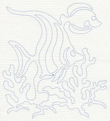 Tropical Fish Quilting Motif (Single Run)