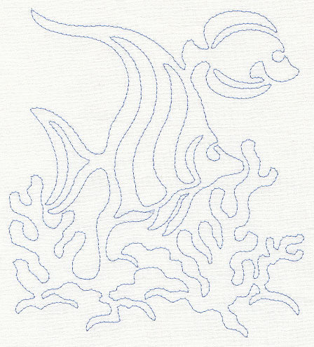 Tropical Fish Quilting Motif (Single Run)