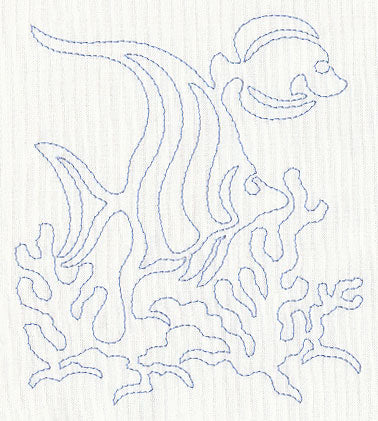 Tropical Fish Quilting Motif (Single Run)