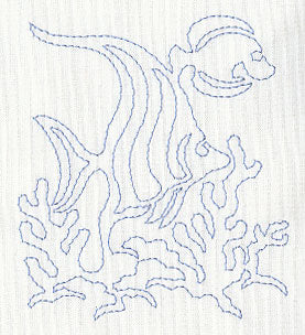 Tropical Fish Quilting Motif (Single Run)
