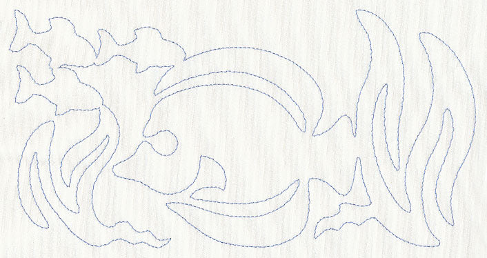 Tropical Fish Quilting Border (Single Run)