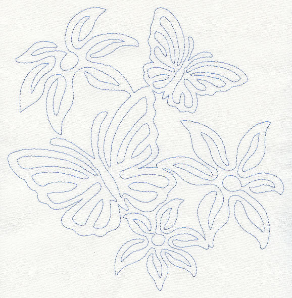 Floral Flight Quilting Motif (Single Run)