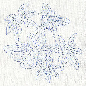 Floral Flight Quilting Motif (Single Run)