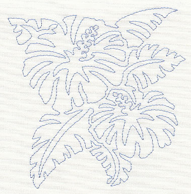 Hibiscus Quilting Motif (Single Run)