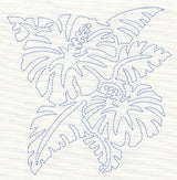 Hibiscus Quilting Motif (Single Run)