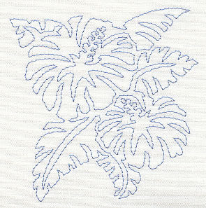 Hibiscus Quilting Motif (Single Run)