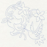 Hummingbird & Flowers Quilting Motif (Single Run)