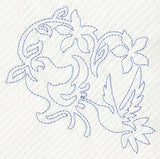 Hummingbird & Flowers Quilting Motif (Single Run)
