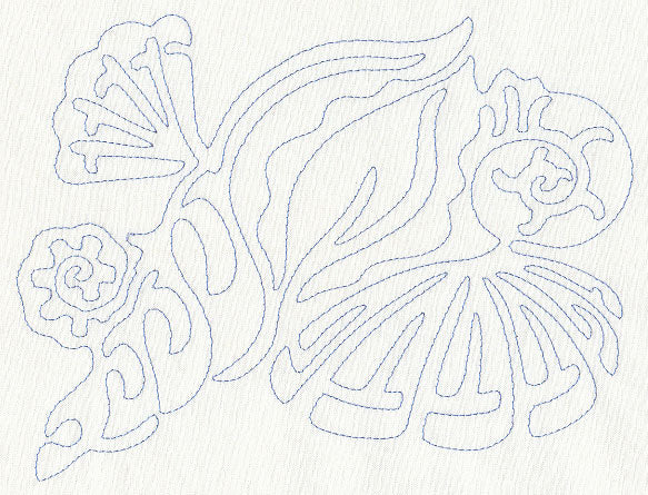 Seashells Quilting Motif (Single Run)