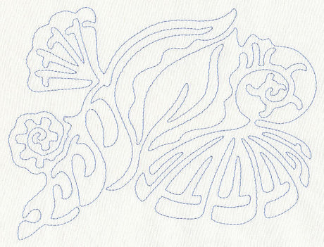 Seashells Quilting Motif (Single Run)