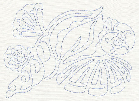 Seashells Quilting Motif (Single Run)