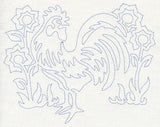 Rooster Quilting Motif (Single Run)