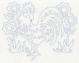 Rooster Quilting Motif (Single Run)