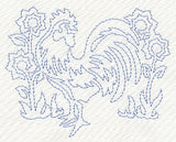 Rooster Quilting Motif (Single Run)