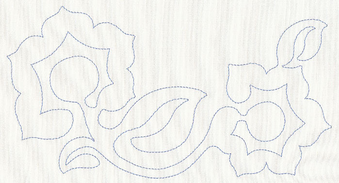 Rooster and Flowers Quilting Border (Single Run)