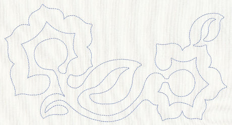 Rooster and Flowers Quilting Border (Single Run)