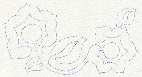 Rooster and Flowers Quilting Border (Single Run)