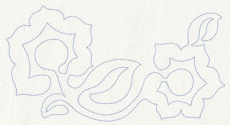 Rooster and Flowers Quilting Border (Single Run)