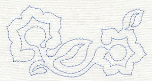 Rooster and Flowers Quilting Border (Single Run)