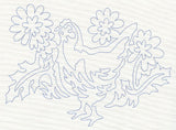 Hen and Flowers Quilting Motif (Single Run)
